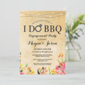 ヴィンテージI DO BBQ婚約パーティフローラ招待状 招待状 (スタンド正面)