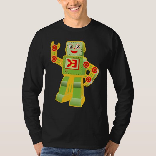 ヴィンテージI Love Robots Roboticsエンジニア技術者 Tシャツ (正面)