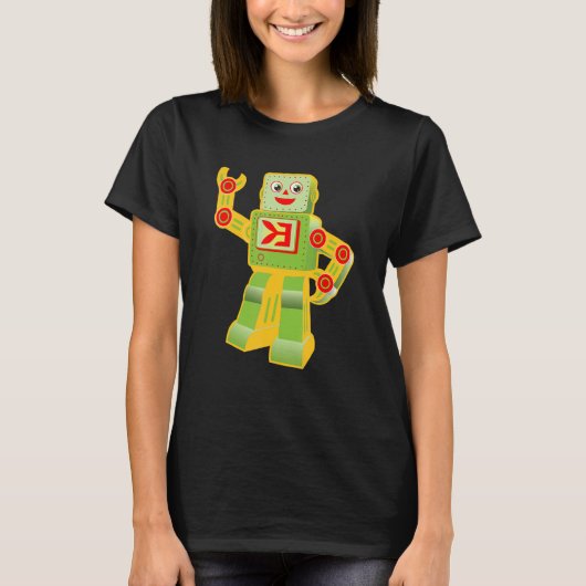 ヴィンテージI Love Robots Roboticsエンジニア技術者 Tシャツ (正面)