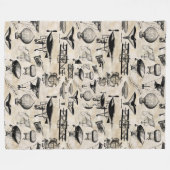 ヴィンテージID913 フリースブランケット (正面(横))