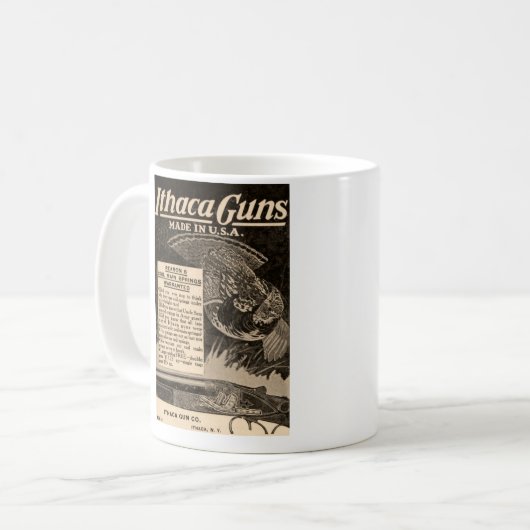 ヴィンテージIthacaは狩りのスポーツマンのコーヒー・マグを撃ちます コーヒーマグカップ (正面左)