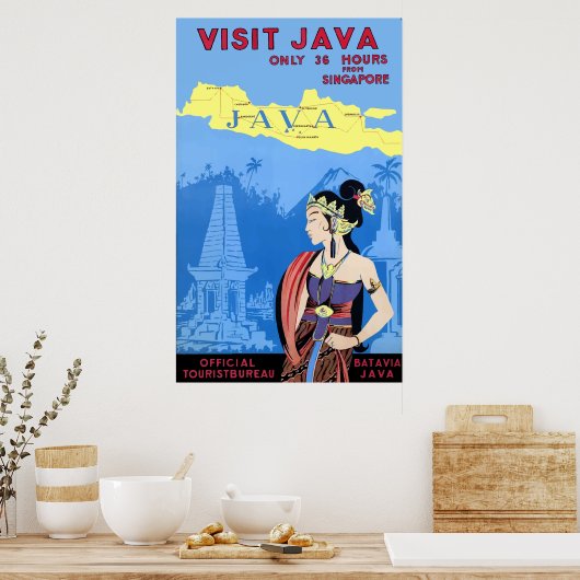ヴィンテージJava Travel Posterを参照 ポスター (キッチン)