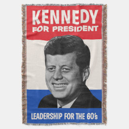 ヴィンテージJFKケネディ1960大統領選挙運動 スローブランケット