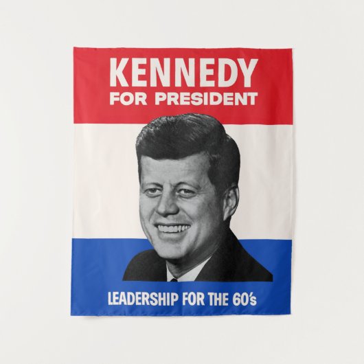 ヴィンテージJFKケネディ1960大統領選挙運動 タペストリー (正面)