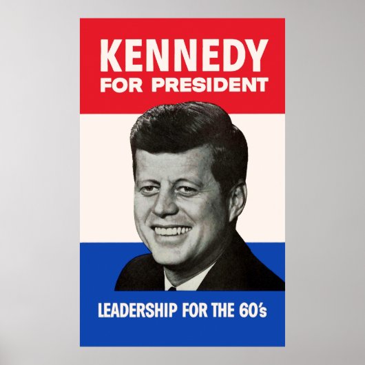 ヴィンテージJFKケネディ1960大統領選挙運動 ポスター (正面)