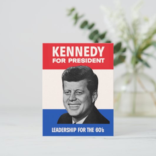ヴィンテージJFKケネディ1960大統領選挙運動 ポストカード (スタンド正面)