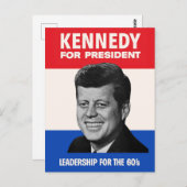 ヴィンテージJFKケネディ1960大統領選挙運動 ポストカード (正面/裏面)