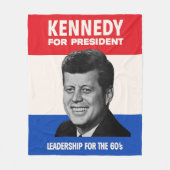 ヴィンテージJFKケネディ1960年キャンペーンFl フリースブランケット (正面)