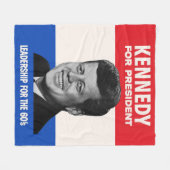 ヴィンテージJFKケネディ1960年キャンペーンFl フリースブランケット (正面(横))