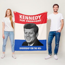 ヴィンテージJFK ケネディ大統領選挙 1960 キャンペーンフラッグ フリースブランケット