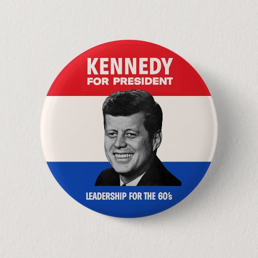 ヴィンテージJFK ケネディ大統領1960年選挙キャンペーン 缶バッジ (正面)