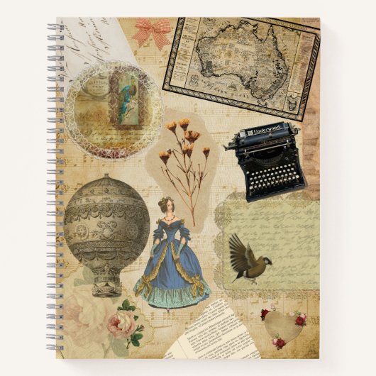 ヴィンテージJournalステッカーらせんスケッチノートブック ノートブック (正面)