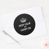 ヴィンテージKeep Calm and Carry On引用文wクラウン ラウンドシール (封筒)