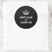 ヴィンテージKeep Calm and Carry On引用文wクラウン ラウンドシール (バッグ)