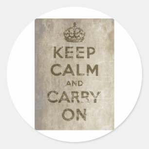 ヴィンテージKeep Calm and Carry On ラウンドシール