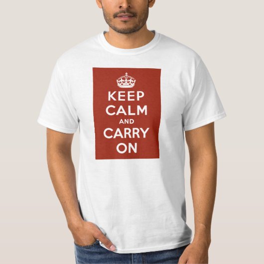 ヴィンテージKeep Calm and Carry OnWWIIプロパガンダ Tシャツ (正面)