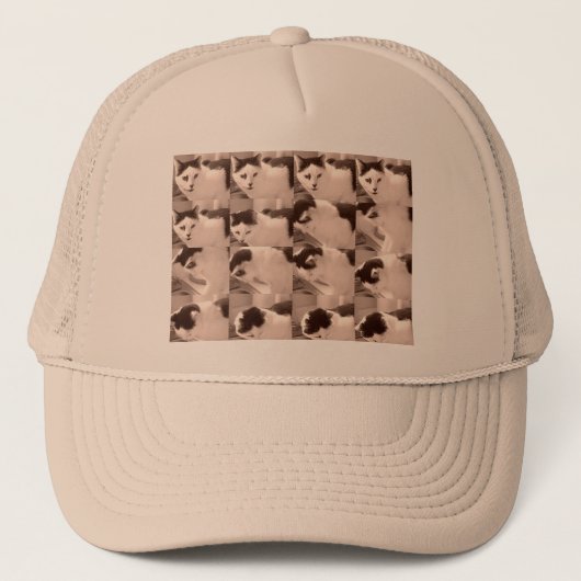 ヴィンテージKitty Cat/白黒フォト キャップ (正面)