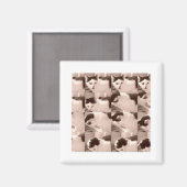 ヴィンテージKitty Cat/白黒フォト マグネット (正面/裏面)