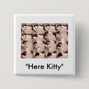 ヴィンテージKitty Cat/白黒フォト 缶バッジ