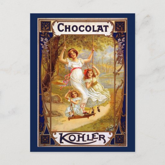 ヴィンテージKohler Chocolat広告 ポストカード (正面)