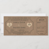 ヴィンテージKraft結婚のチケット招待状とRSVP 招待状 (正面)