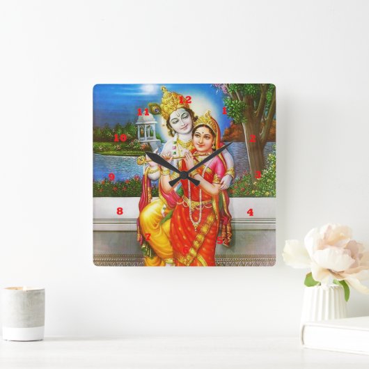 ヴィンテージKrishnaインドカナダ スクエア壁時計 (ホーム)