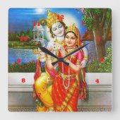 ヴィンテージKrishnaインドカナダ スクエア壁時計 (正面)