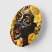 ヴィンテージKrishnaインドカナダ ラウンド壁時計 (傾斜)