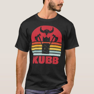 ヴィンテージKUBB動機バイキングゲームバイキングチェスレトロ Tシャツ