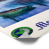 ヴィンテージL.Pecheuy 1930モンディントミシェル旅行 ポスター (角)