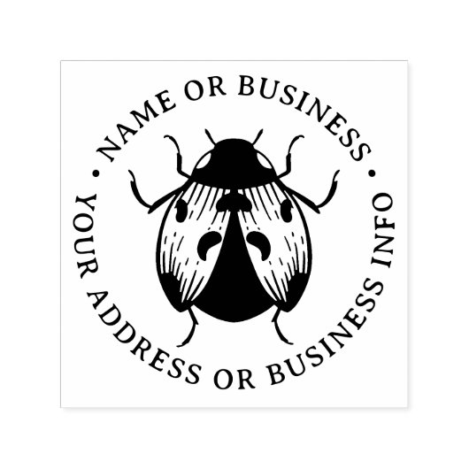 ヴィンテージLadybugビジネス名差出人住所 セルフインキングスタンプ (デザイン)