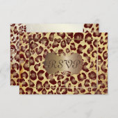 ヴィンテージLeopard RSVPには5x7招待状が必要 出欠カード (正面/裏面)