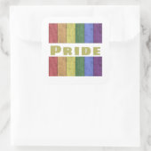 ヴィンテージLGBTフラグ動揺してブラックw文字プライド スクエアシール (バッグ)