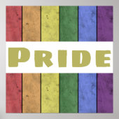 ヴィンテージLGBTフラグ黒文字入りPride ポスター (正面)