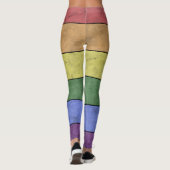 ヴィンテージLGBTフラグ プライド 黒い線のダストレスデザイン レギンス (裏面)