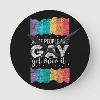 ヴィンテージLGBTプライドレインボー 認めなさい ラウンド壁時計