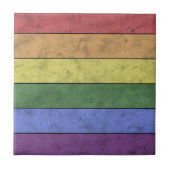 ヴィンテージLGBT国旗のプライドに悩む虹 タイル (正面)
