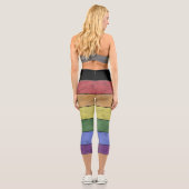 ヴィンテージLGBT国旗のプライド動揺しての黒線 カプリレギンス (裏面)