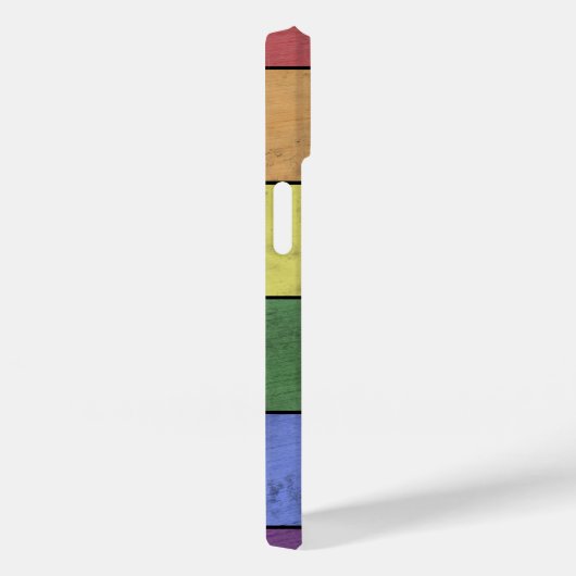 ヴィンテージLGBT国旗のプライド動揺してブラックモノグラム Case-Mate iPhoneケース (裏面 / 右)