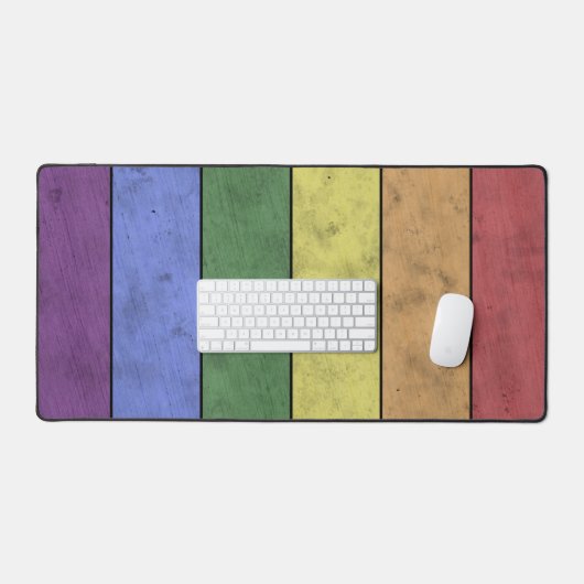 ヴィンテージLGBT国旗のプライド動揺して虹 デスクマット (キーボード&マウス)