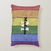 ヴィンテージLGBT国旗のプライド悩むレインボーモノグラム アクセントクッション (裏面(縦))