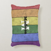 ヴィンテージLGBT国旗のプライド悩むレインボーモノグラム アクセントクッション (正面(垂直))