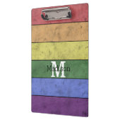 ヴィンテージLGBT国旗のプライド悩むレインボーモノグラム クリップボード (左)