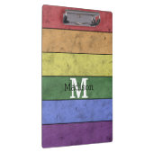 ヴィンテージLGBT国旗のプライド悩むレインボーモノグラム クリップボード (右)