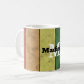 ヴィンテージLGBT国旗のプライド悩むレインボーモノグラム コーヒーマグカップ (正面左)