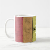 ヴィンテージLGBT国旗のプライド悩むレインボーモノグラム コーヒーマグカップ (左)