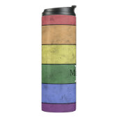 ヴィンテージLGBT国旗のプライド悩むレインボーモノグラム タンブラー (回転左)