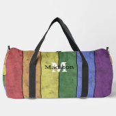 ヴィンテージLGBT国旗のプライド悩むレインボーモノグラム ダッフルバッグ (正面)