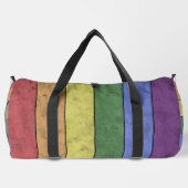 ヴィンテージLGBT国旗のプライド悩むレインボーモノグラム ダッフルバッグ (裏面)