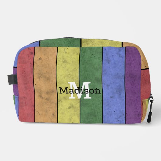 ヴィンテージLGBT国旗のプライド悩むレインボーモノグラム ドップキット (正面)